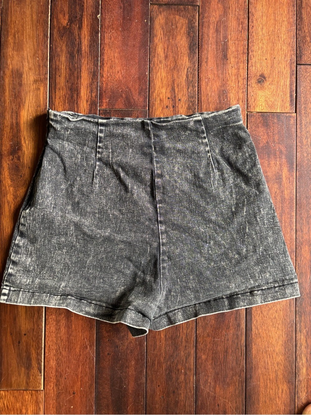 Pink Lilly- My Favorite Stretchy Black Acid Wash Denim Skort - Picture 7 of 7